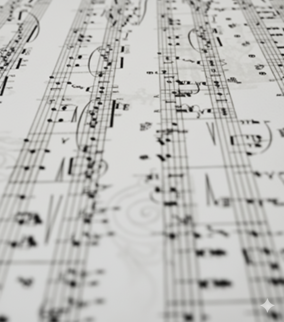 Music sheet representing Raphael Otterbein's cinematic compositions